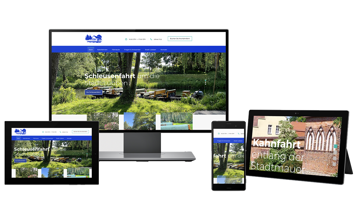 Website des Fährmannsvereins Flottes Rudel auf Desktop und Smartphone