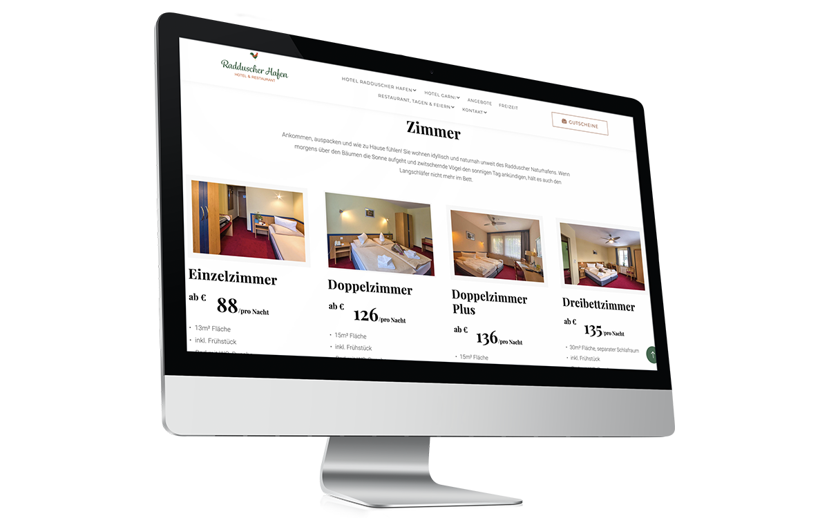 Website des Spreewaldhotels Radduscher Hafen – Bild 3